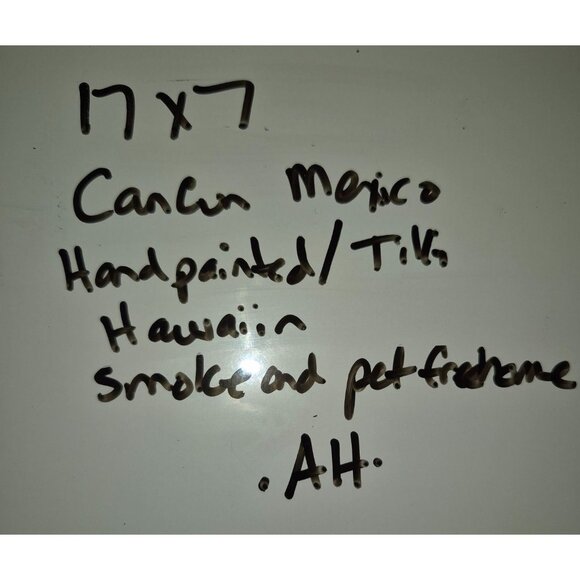 Handpainted Cancun Mexico Tiki Artboard 17x7 Inches Coastal Beach Decor - Picture 6 of 6